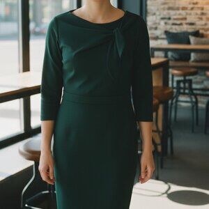 Calvin Klein Hunter Green 3/4 sleeve Dress Size 8